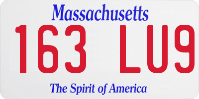 MA license plate 163LU9