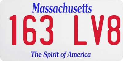 MA license plate 163LV8
