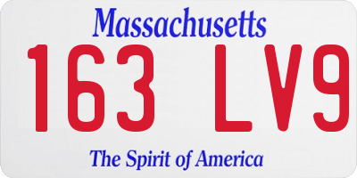 MA license plate 163LV9