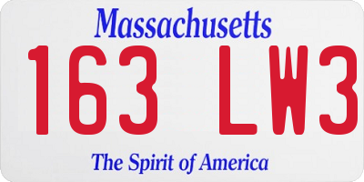 MA license plate 163LW3