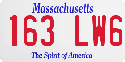 MA license plate 163LW6