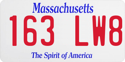 MA license plate 163LW8