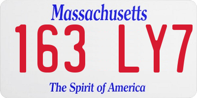 MA license plate 163LY7