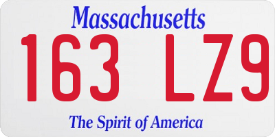 MA license plate 163LZ9