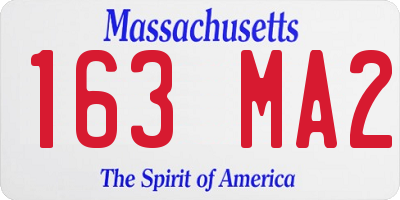MA license plate 163MA2