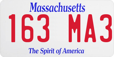 MA license plate 163MA3