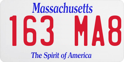 MA license plate 163MA8