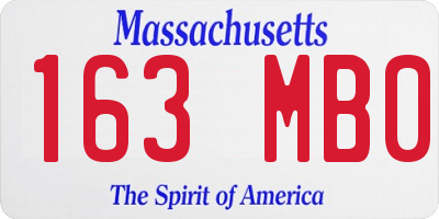 MA license plate 163MB0