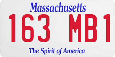 MA license plate 163MB1