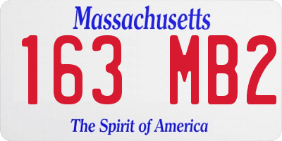 MA license plate 163MB2