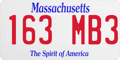 MA license plate 163MB3