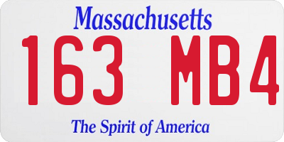 MA license plate 163MB4