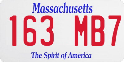 MA license plate 163MB7