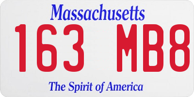 MA license plate 163MB8