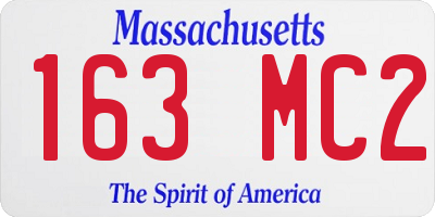 MA license plate 163MC2