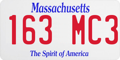 MA license plate 163MC3