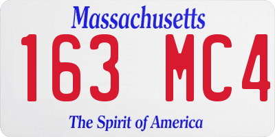 MA license plate 163MC4