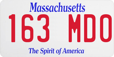 MA license plate 163MD0