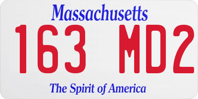 MA license plate 163MD2