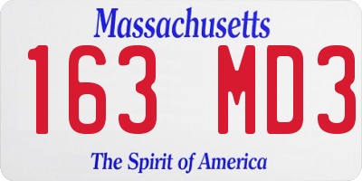 MA license plate 163MD3