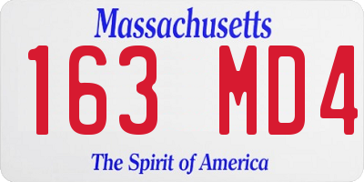 MA license plate 163MD4