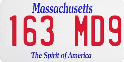 MA license plate 163MD9