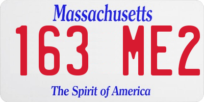 MA license plate 163ME2