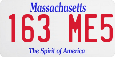 MA license plate 163ME5