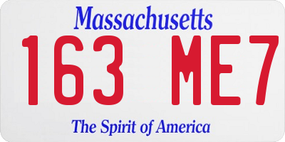 MA license plate 163ME7