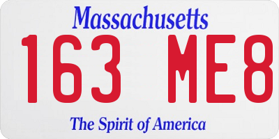 MA license plate 163ME8