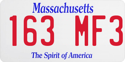 MA license plate 163MF3
