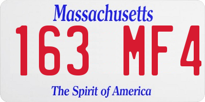 MA license plate 163MF4