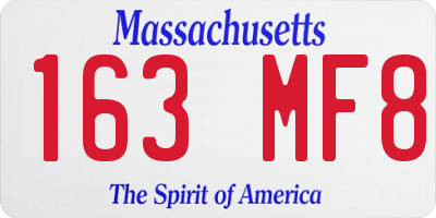 MA license plate 163MF8