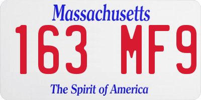 MA license plate 163MF9