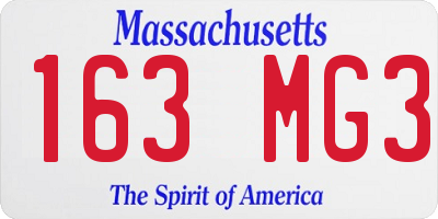 MA license plate 163MG3
