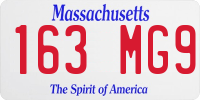 MA license plate 163MG9