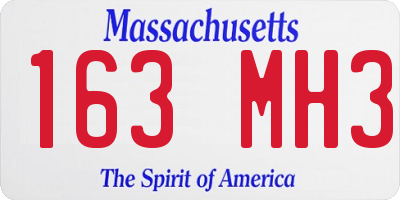 MA license plate 163MH3