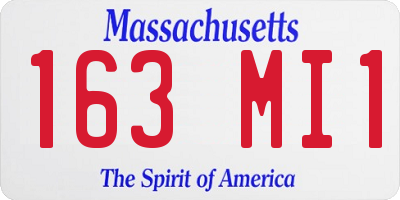MA license plate 163MI1
