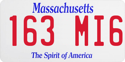 MA license plate 163MI6