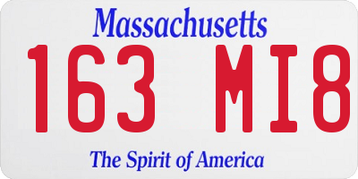 MA license plate 163MI8
