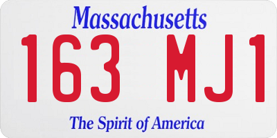 MA license plate 163MJ1