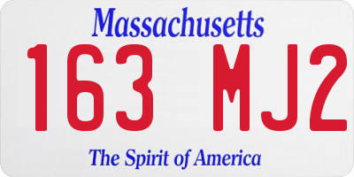 MA license plate 163MJ2