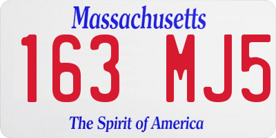 MA license plate 163MJ5