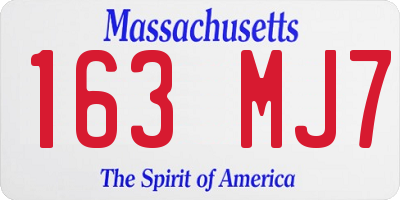 MA license plate 163MJ7