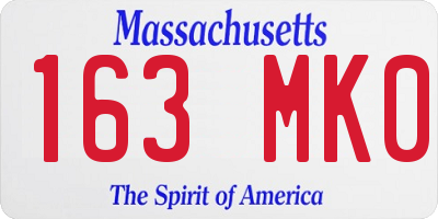 MA license plate 163MK0