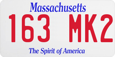 MA license plate 163MK2