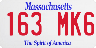 MA license plate 163MK6