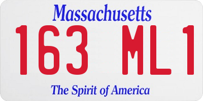 MA license plate 163ML1
