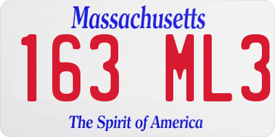 MA license plate 163ML3