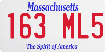 MA license plate 163ML5